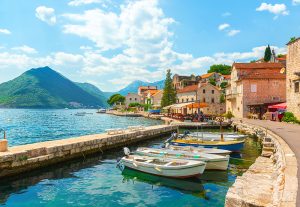 Perast town at Kotor bay in Montenegro